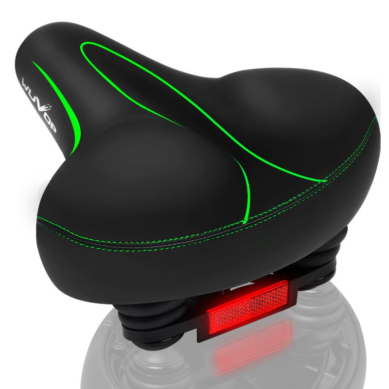 WUVOP Oversized Bike Seat  Wide Bicycle Seat for Women Men Comfort  Universal Waterproof Bike Saddle Replacement with Safety Reflective Strip for Peloton  Exercise Bikes  Cruiser  City Bikes - Image 1